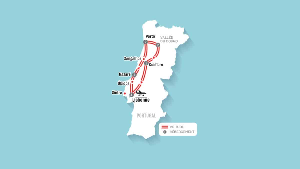 Carte de l’itinéraire – Le goût du Nord du Portugal
