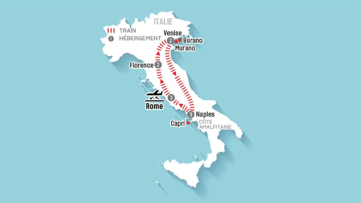 Carte de l’itinéraire – Divine Italie