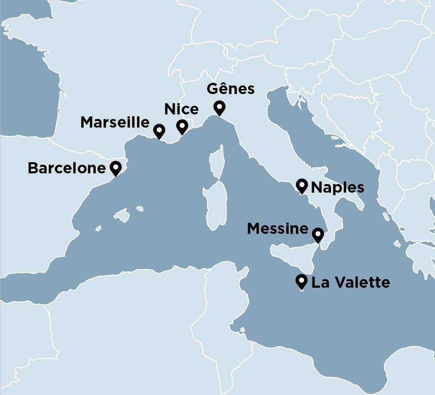 Carte de l’itinéraire – Côte d'Azur et Méditerranée
