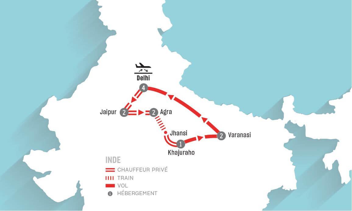 Carte de l’itinéraire – L'Inde classique