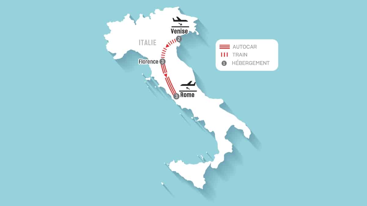 Carte de l’itinéraire – Saveurs de l'Italie