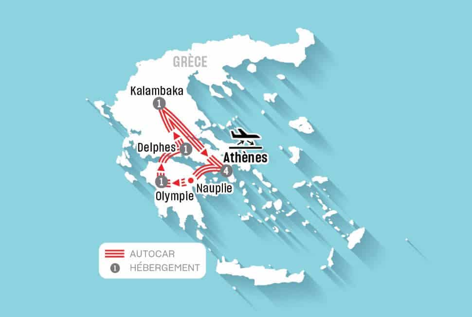 Carte de l’itinéraire – Grèce historique
