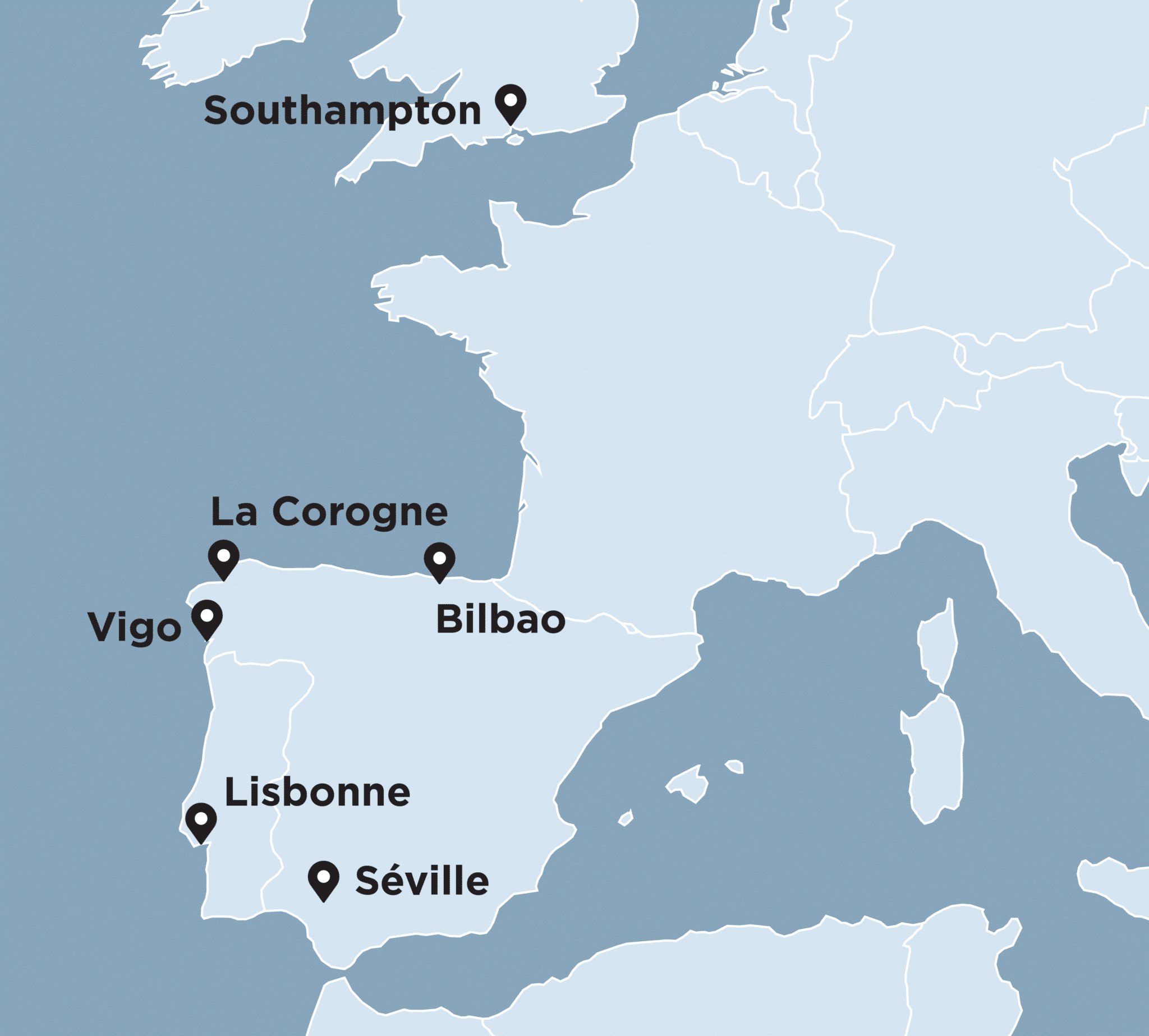 Carte de l’itinéraire – Charme espagnol