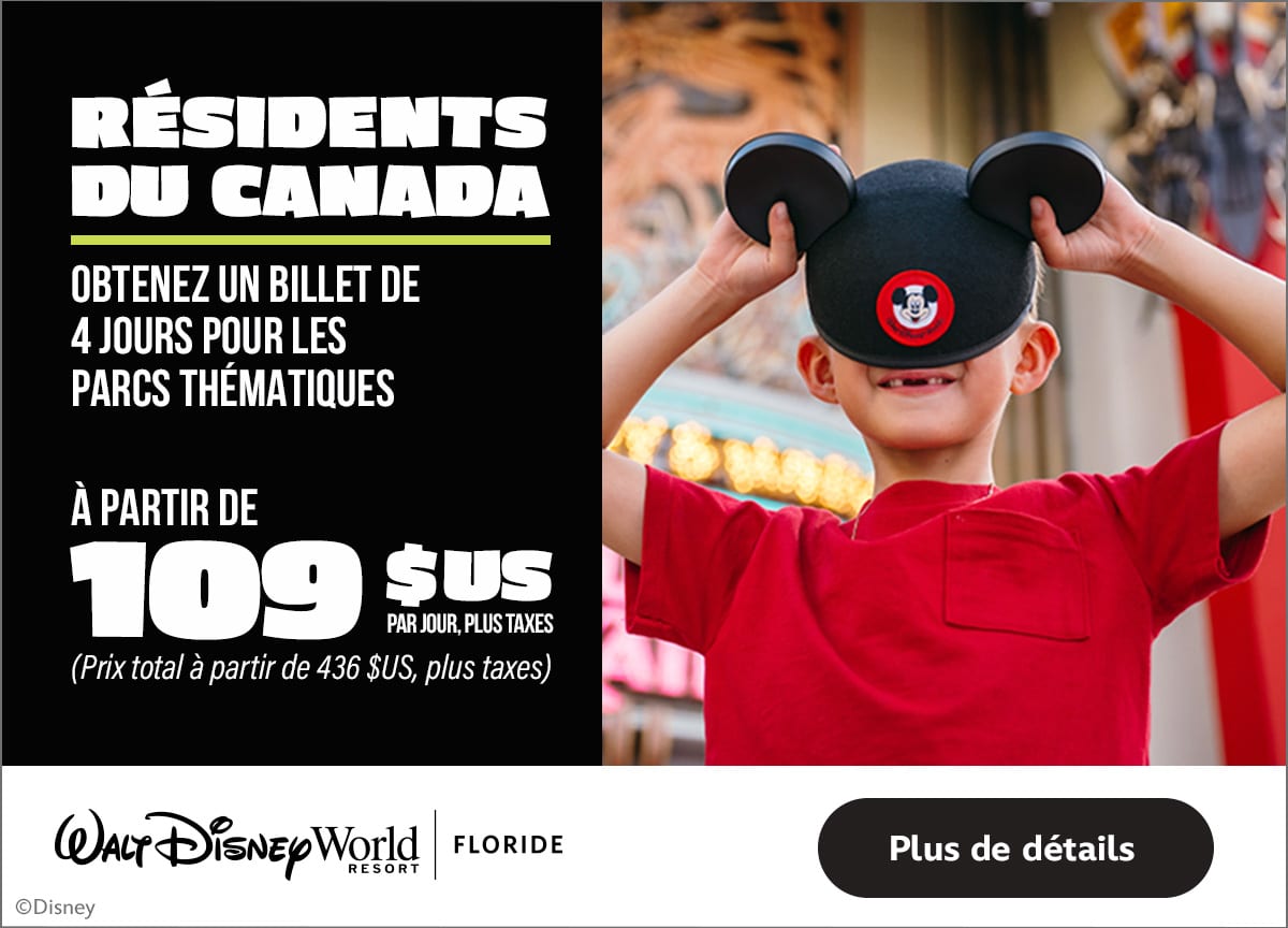 Obtenez un billet de 4 jours pour les parcs thématiques à partir de 109$ US